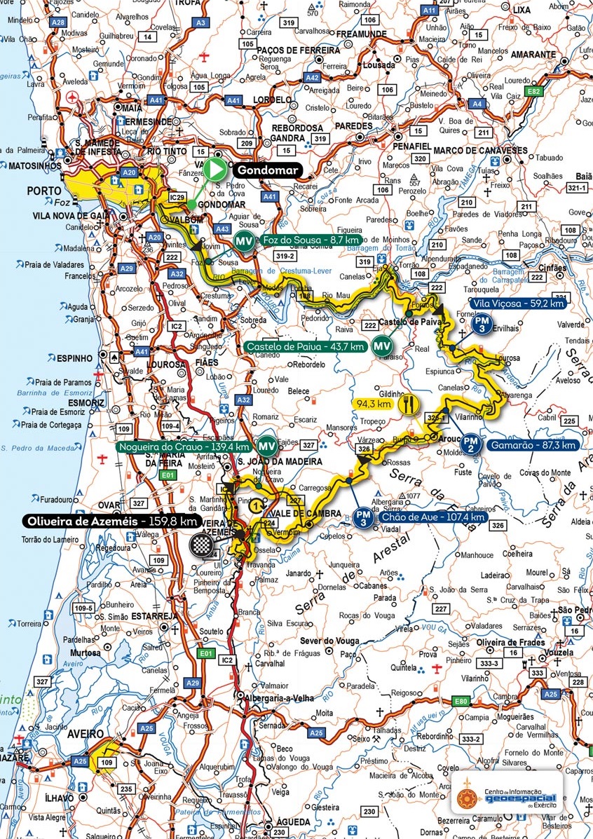 Streckenverlauf Volta a Portugal em Bicicleta Santander Totta 2017 - Etappe 8