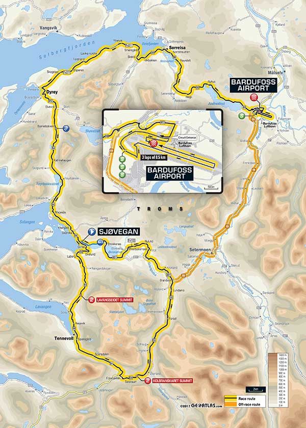 Streckenverlauf Arctic Race of Norway 2017 - Etappe 2