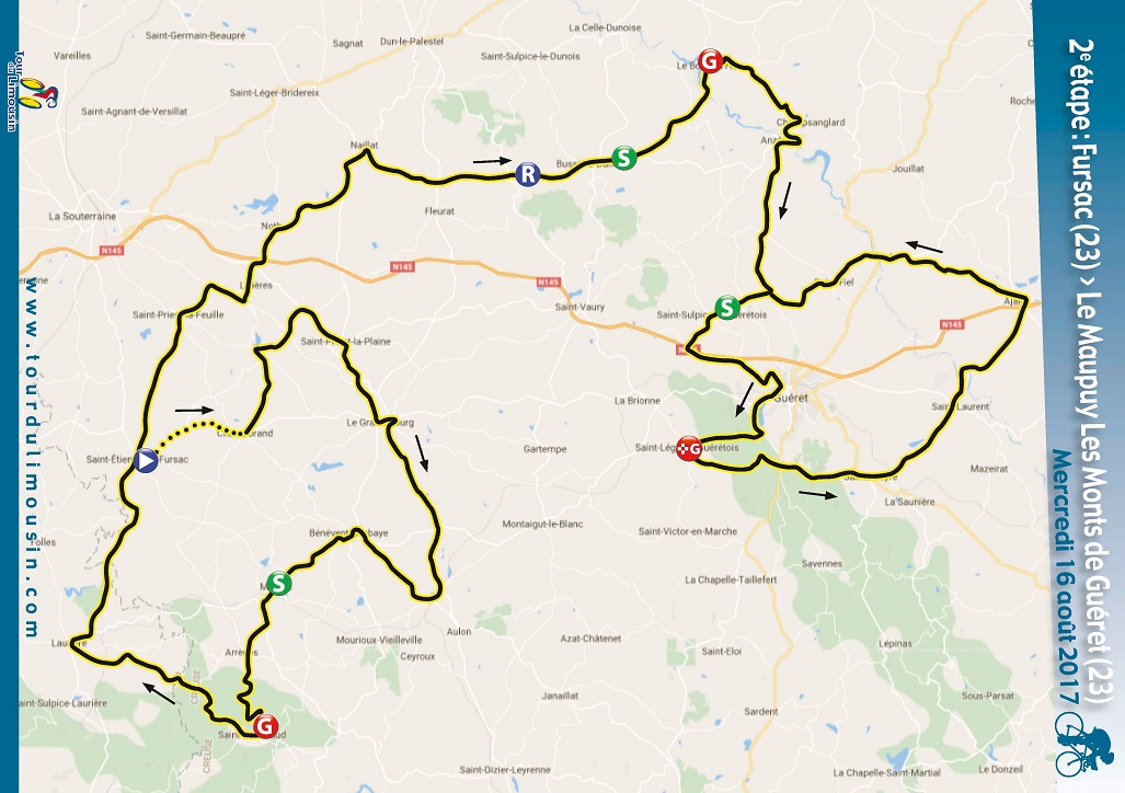 Streckenverlauf Tour du Limousin 2017 - Etappe 2