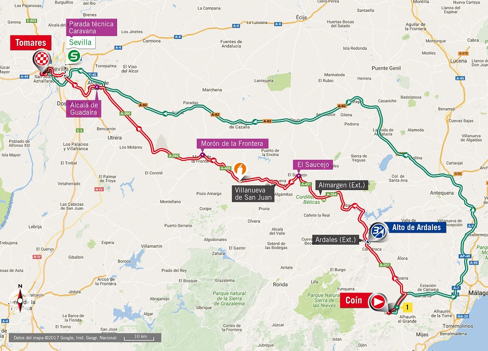 Streckenverlauf Vuelta a Espaa 2017 - Etappe 13