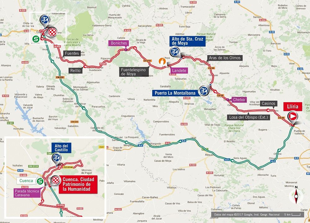 Streckenverlauf Vuelta a Espaa 2017 - Etappe 7
