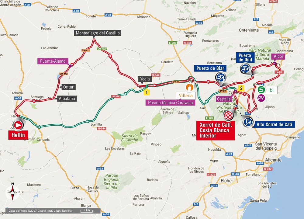 Streckenverlauf Vuelta a España 2017 - Etappe 8