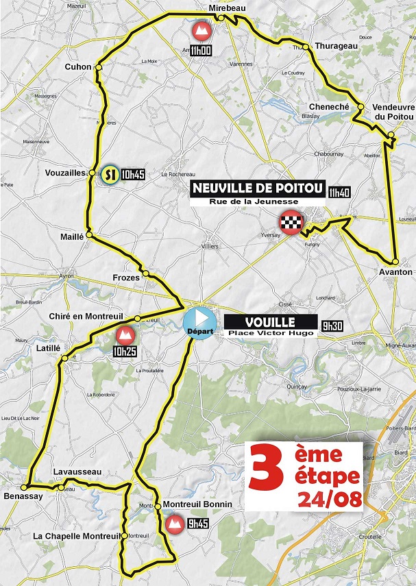 Streckenverlauf Tour du Poitou Charentes 2017 - Etappe 3
