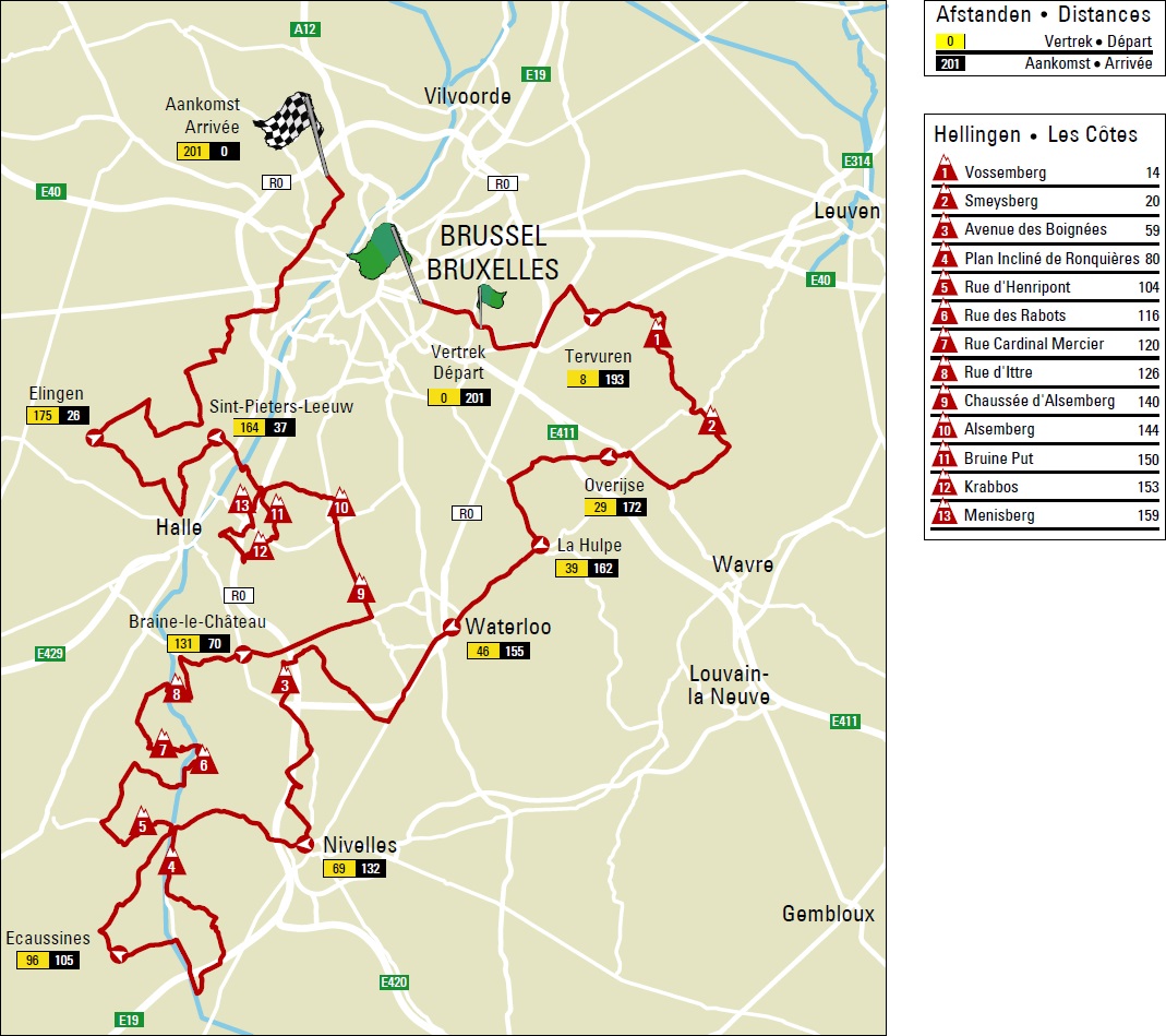 Streckenverlauf Brussels Cycling Classic 2017