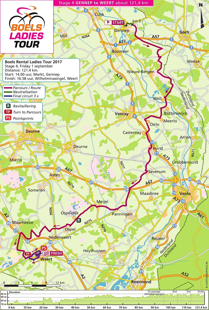 Streckenverlauf Boels Rental Ladies Tour 2017 - Etappe 4