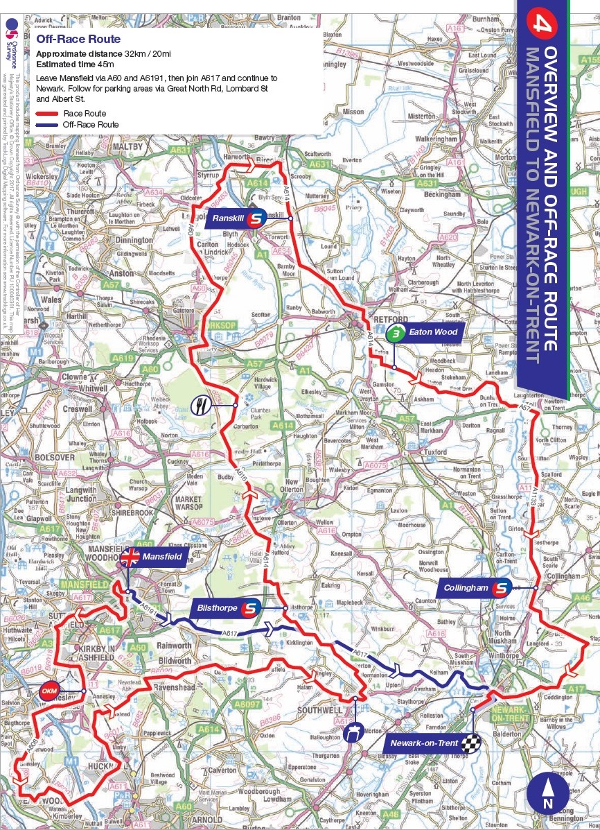 Streckenverlauf Tour of Britain 2017 - Etappe 4