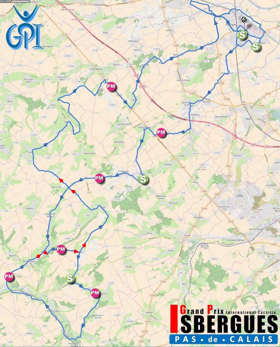Streckenverlauf Grand Prix dIsbergues - Pas de Calais 2017