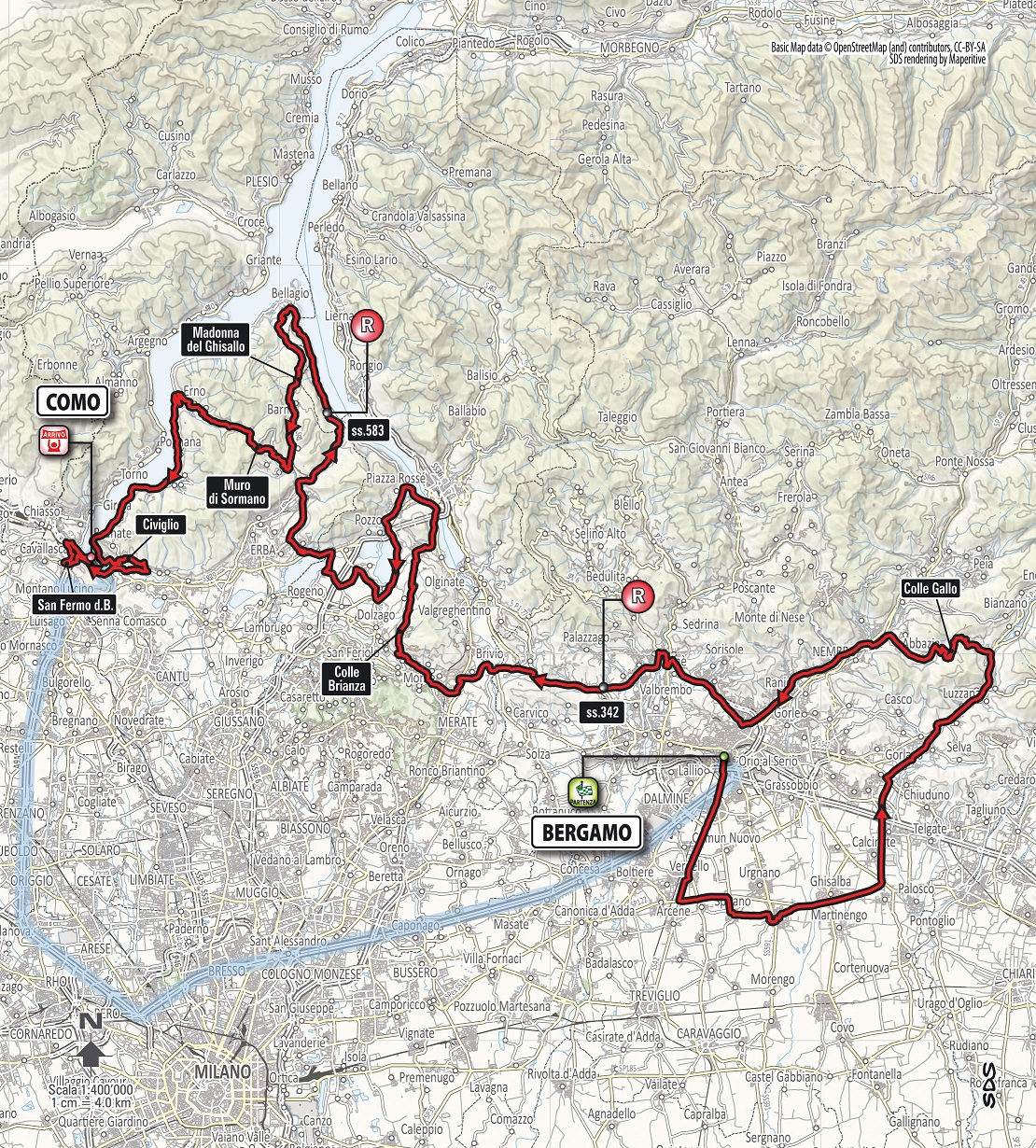 Streckenverlauf Il Lombardia 2017