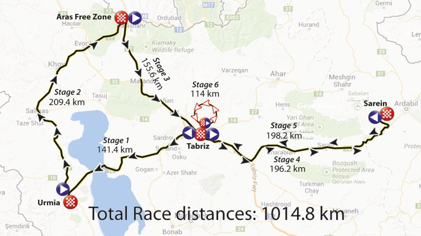 Streckenverlauf Tour of Iran (Azarbaijan) 2017