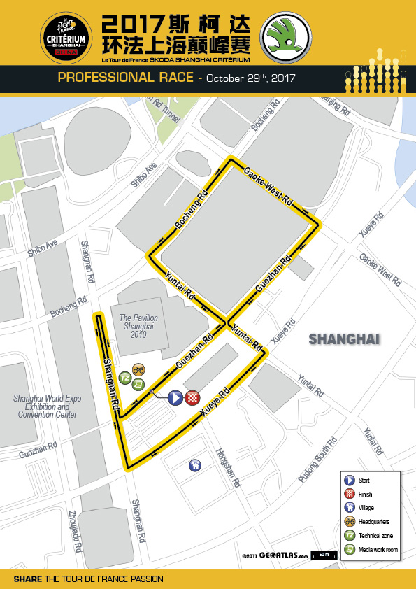 Streckenverlauf Tour de France Shanghai Criterium 2017