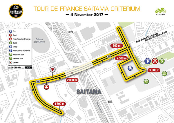 Streckenverlauf Tour de France Saitama Criterium 2017