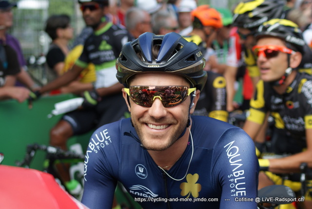 das Team Aqua Blue Sport um US-Meister Larry Warbasse - hier bei der Tour de Suisse 2017 - hat etwas versptet die Pro-Continental-Lizenz erhalten