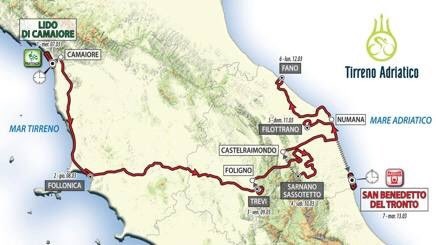Prsentation Tirreno-Adriatico 2017: Streckenkarte