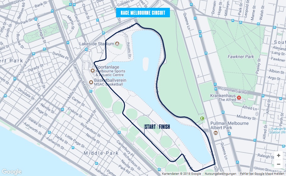 Streckenverlauf Race Melbourne 2018