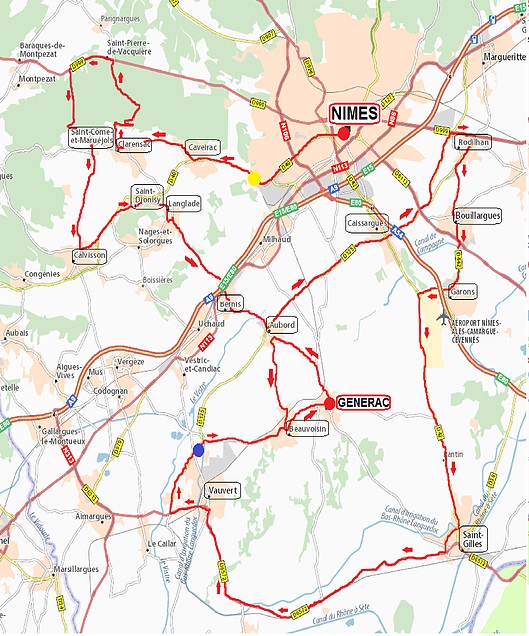 Streckenverlauf Etoile de Bessges 2018 - Etappe 2