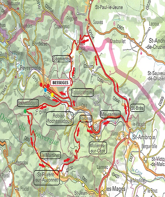 Streckenverlauf Etoile de Bessges 2018 - Etappe 3