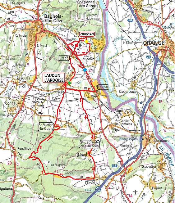 Streckenverlauf Etoile de Bessges 2018 - Etappe 4