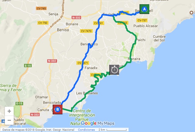 Streckenverlauf Volta a la Comunitat Valenciana 2018 - Etappe 3