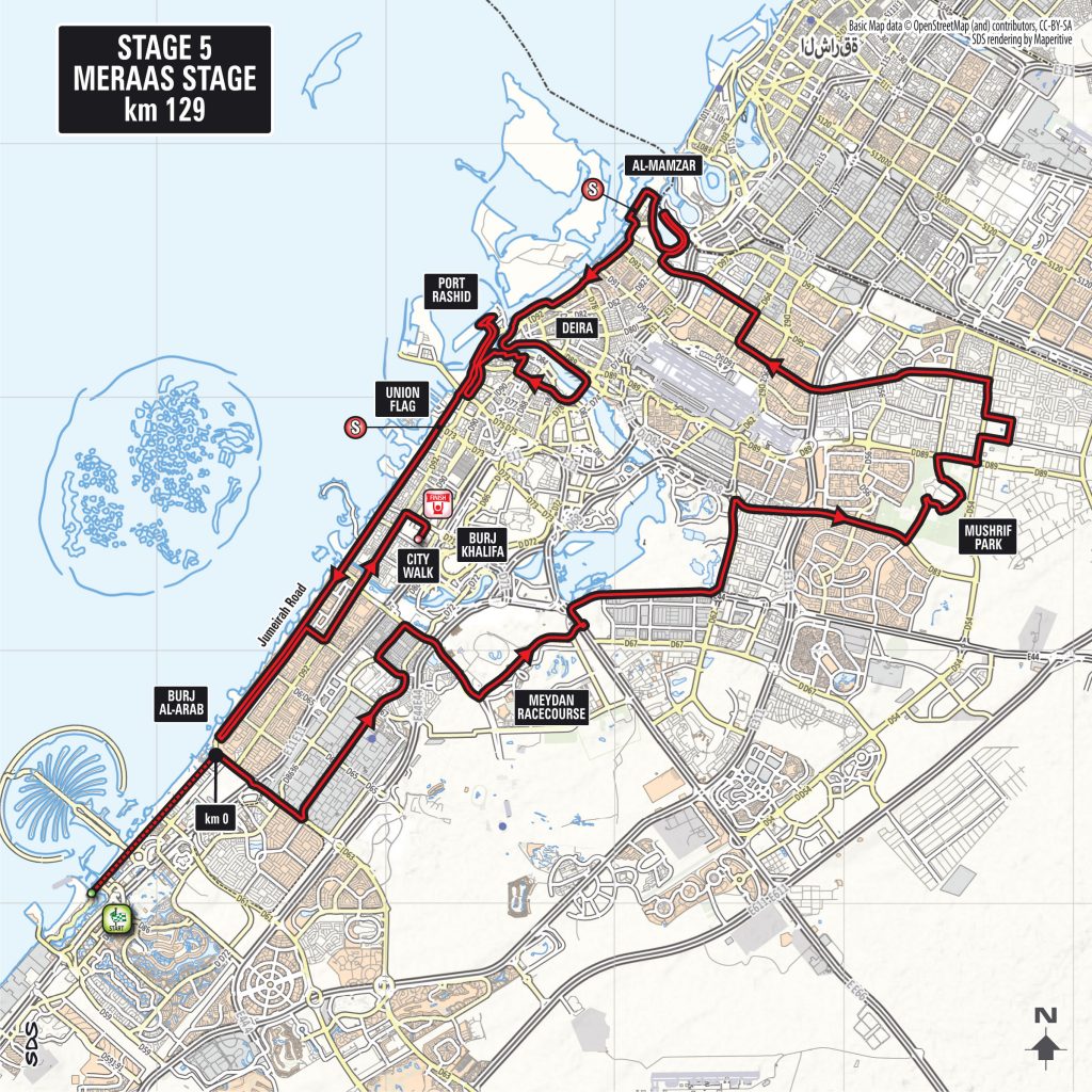 Streckenverlauf Dubai Tour 2018 - Etappe 5