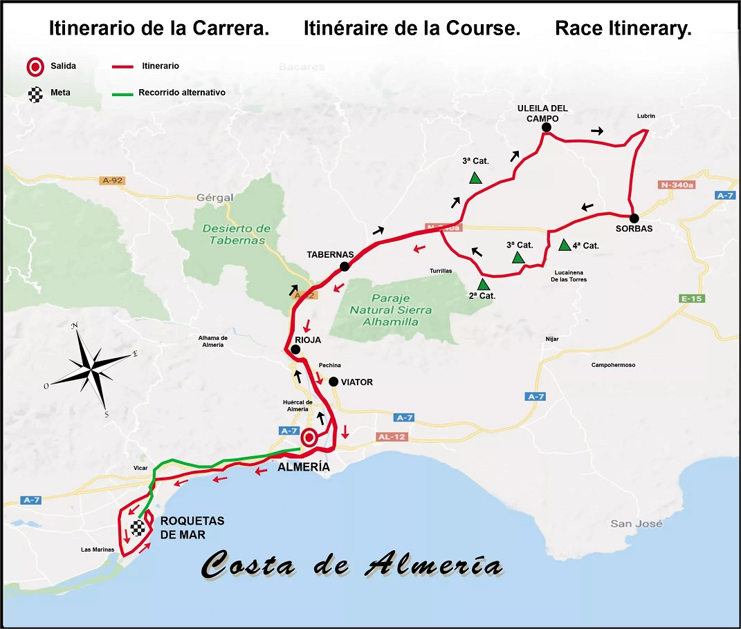 Streckenverlauf Clasica de Almeria 2018
