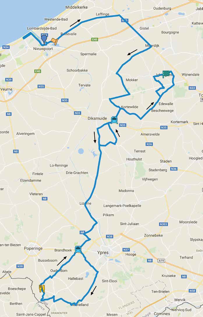 Streckenverlauf Dwars door West-Vlaanderen / Johan Museeuw Classics 2018