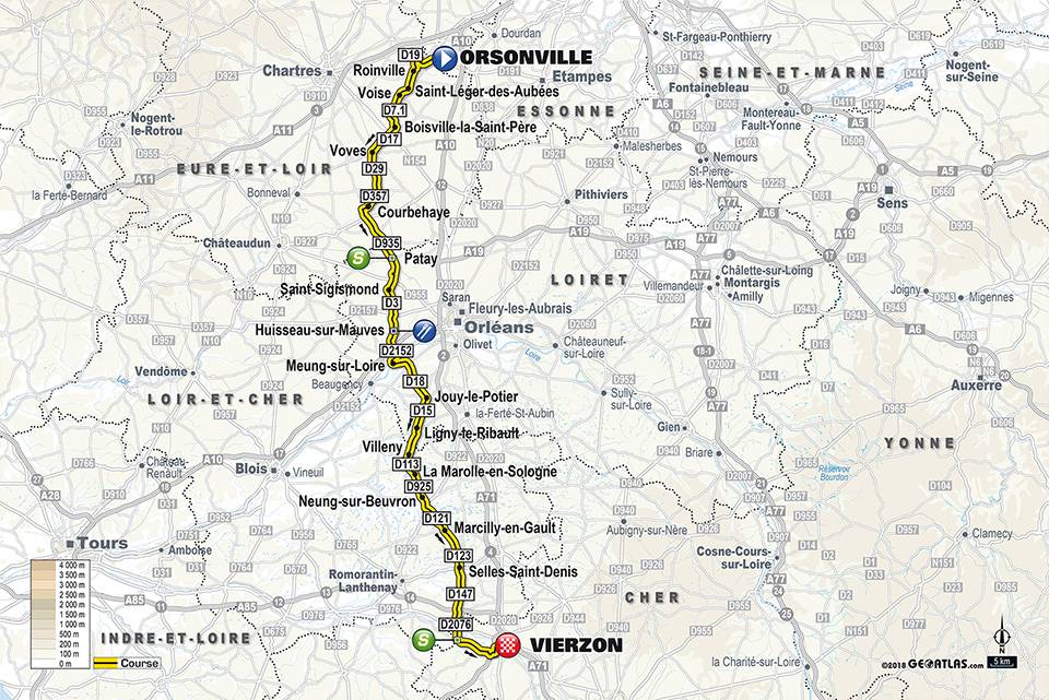 Streckenverlauf Paris - Nice 2018 - Etappe 2
