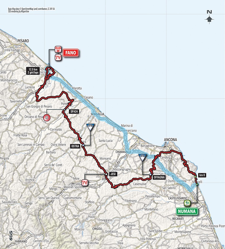 Streckenverlauf Tirreno - Adriatico 2018 - Etappe 6