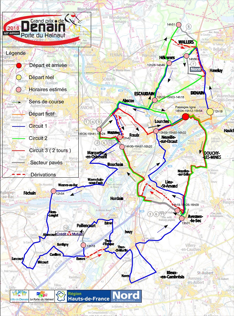 Streckenverlauf Grand Prix de Denain - Porte du Hainaut 2018