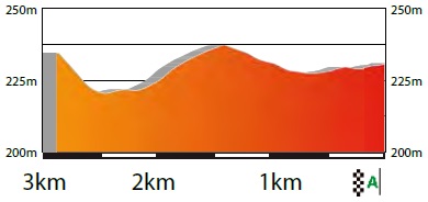 Hhenprofil Volta Ciclista a Catalunya 2018 - Etappe 2, letzte 3 km