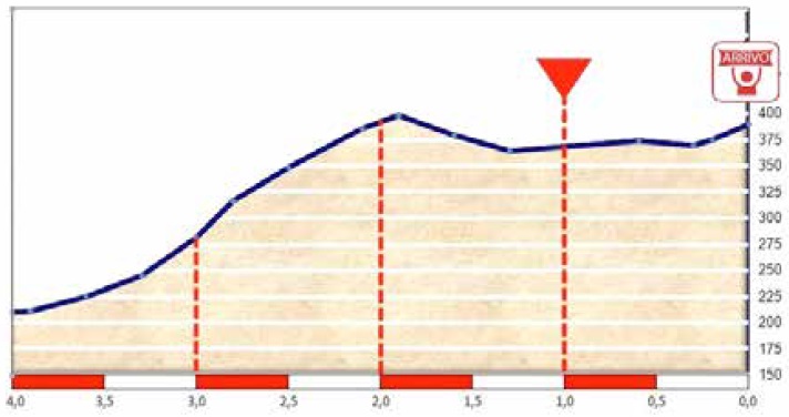Hhenprofil Settimana Internazionale Coppi e Bartali 2018 - Etappe 4, letzte 3 km