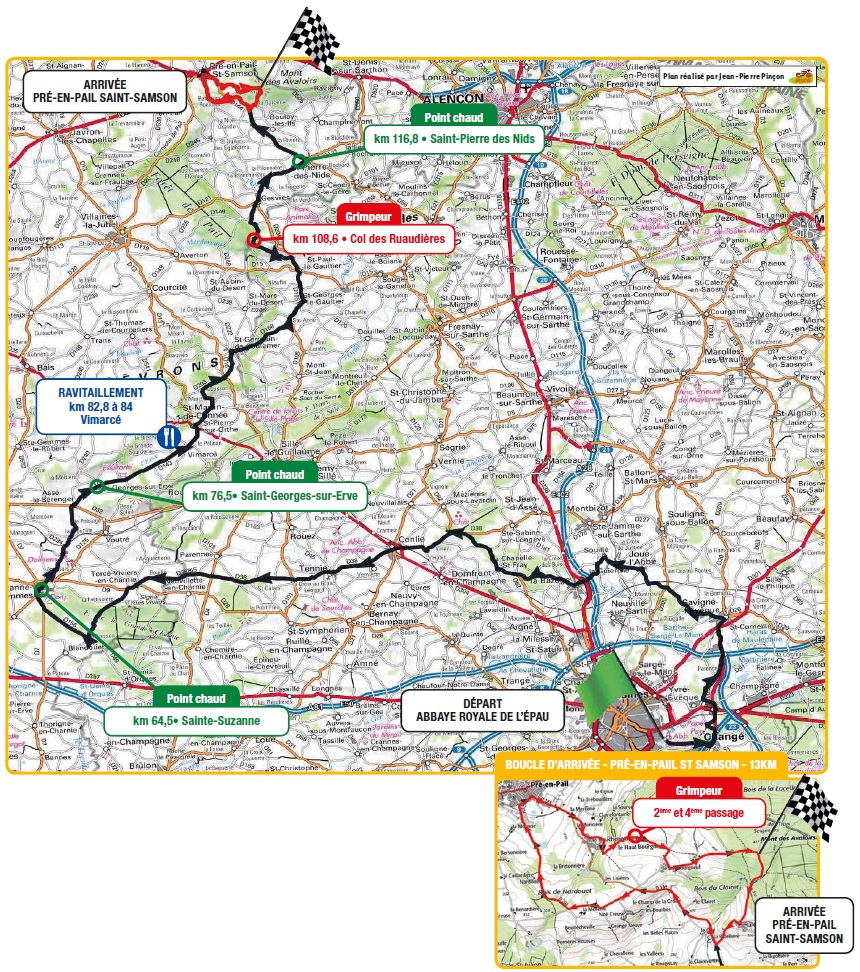 Streckenverlauf Circuit Cycliste Sarthe - Pays de la Loire 2018 - Etappe 3