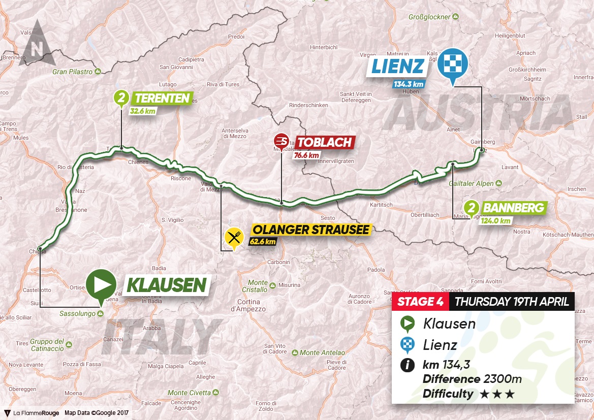 Streckenverlauf Tour of the Alps 2018 - Etappe 4