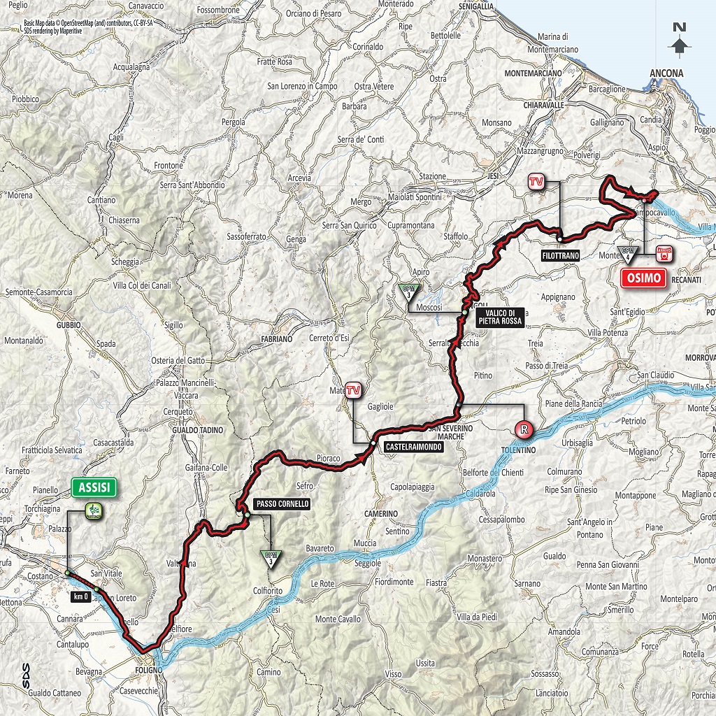 Streckenverlauf Giro dItalia 2018 - Etappe 11