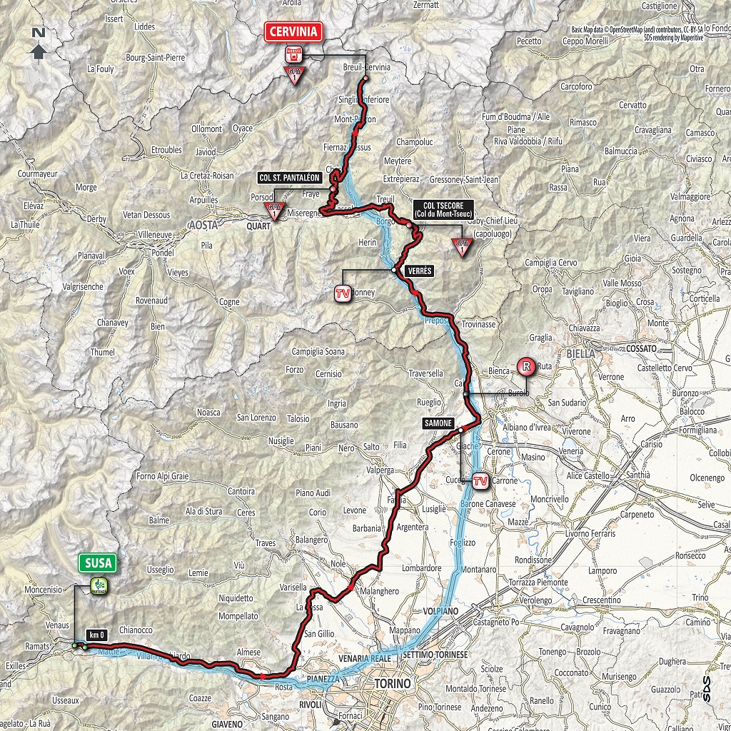 Streckenverlauf Giro dItalia 2018 - Etappe 20