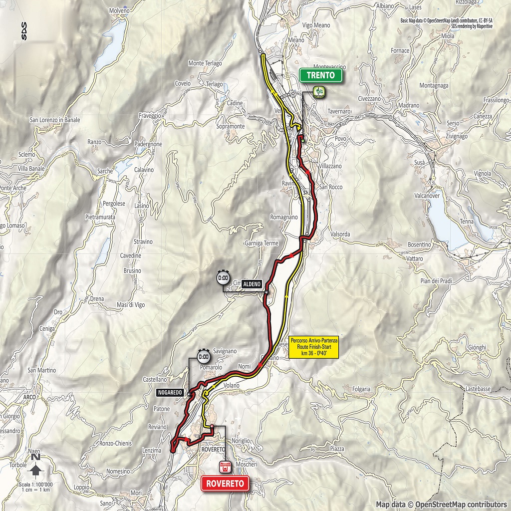 Streckenverlauf Giro dItalia 2018 - Etappe 16