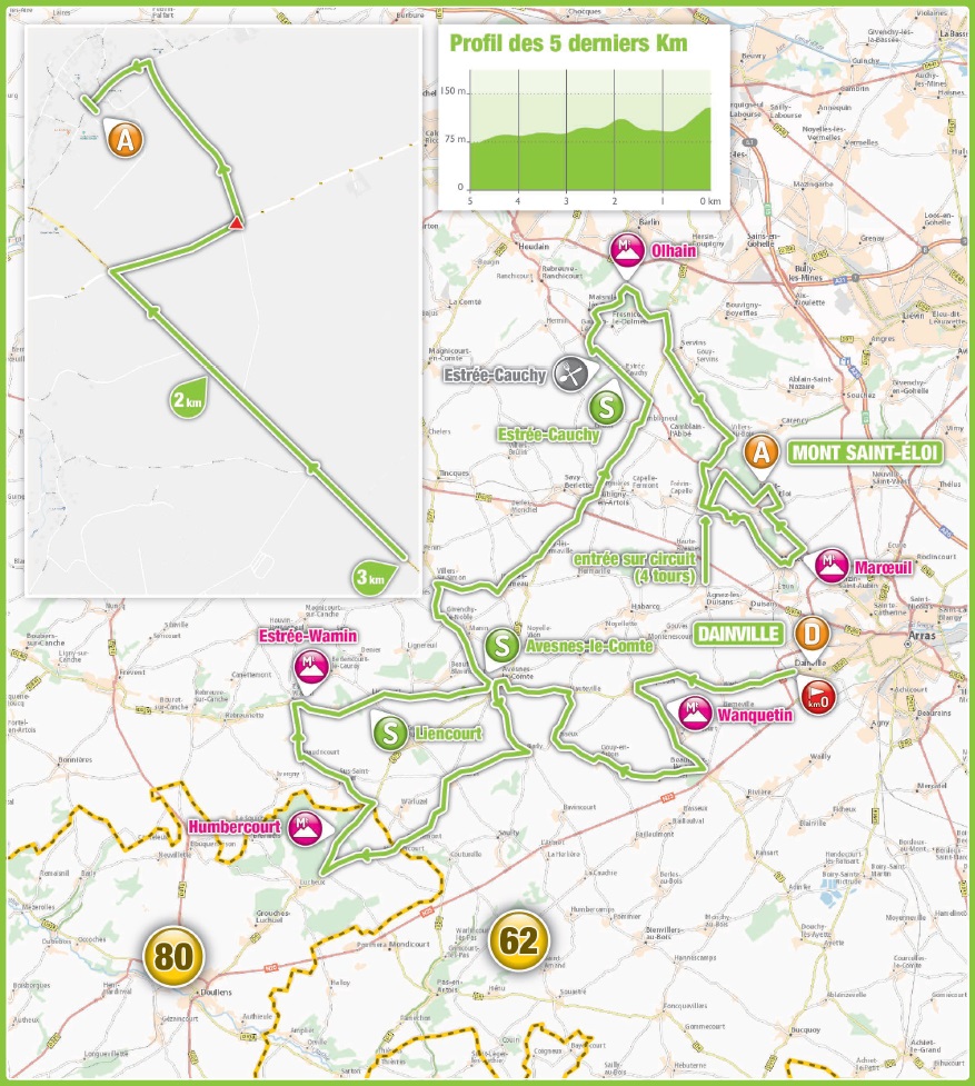Streckenverlauf 4 Jours de Dunkerque / Grand Prix des Hauts de France 2018 - Etappe 4