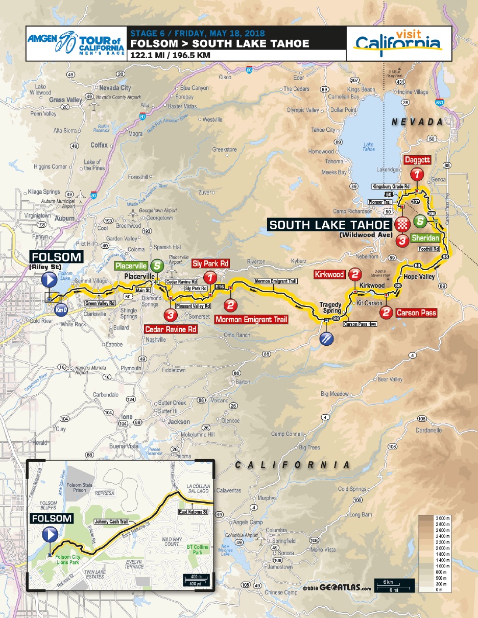 Streckenverlauf Amgen Tour of California 2018 - Etappe 6