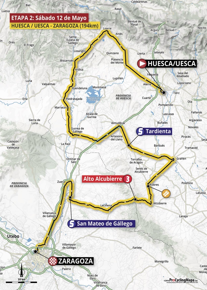 Streckenverlauf Vuelta Aragon 2018 - Etappe 2