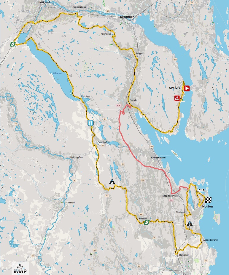 Streckenverlauf Tour of Norway 2018 - Etappe 1