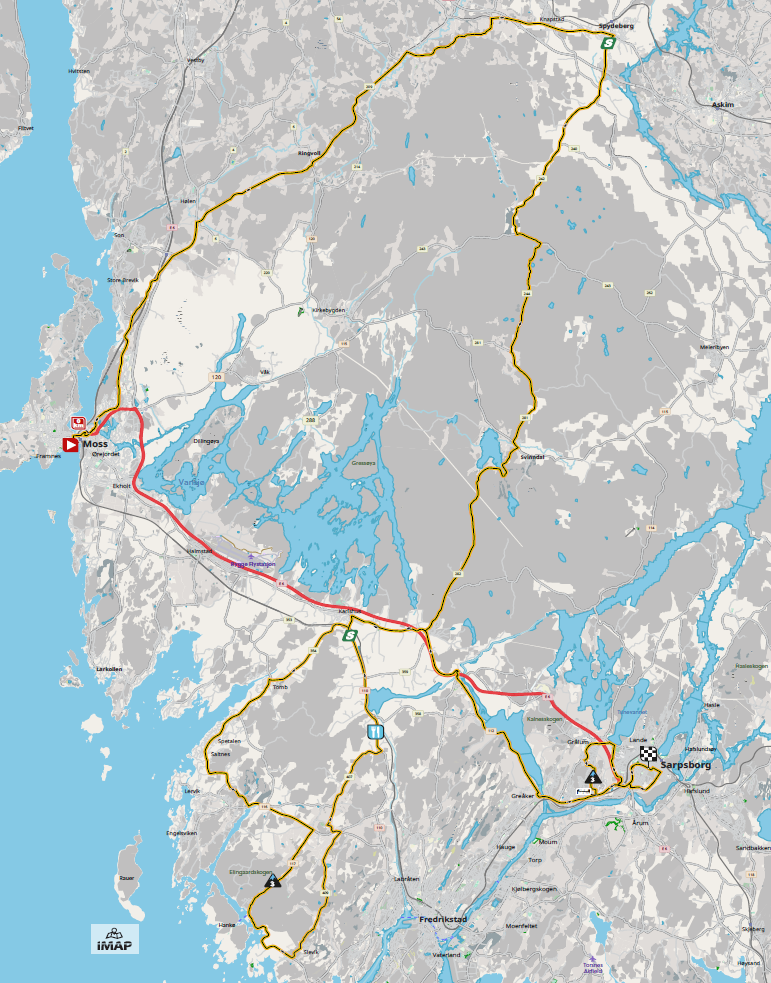 Streckenverlauf Tour of Norway 2018 - Etappe 3