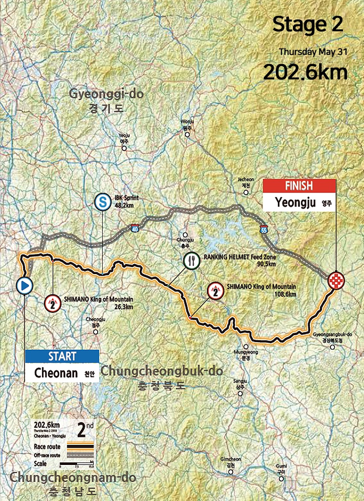 Streckenverlauf Tour de Korea 2018 - Etappe 2