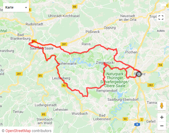 Streckenverlauf Internationale Lotto Thringen Ladies Tour 2018 - Etappe 3