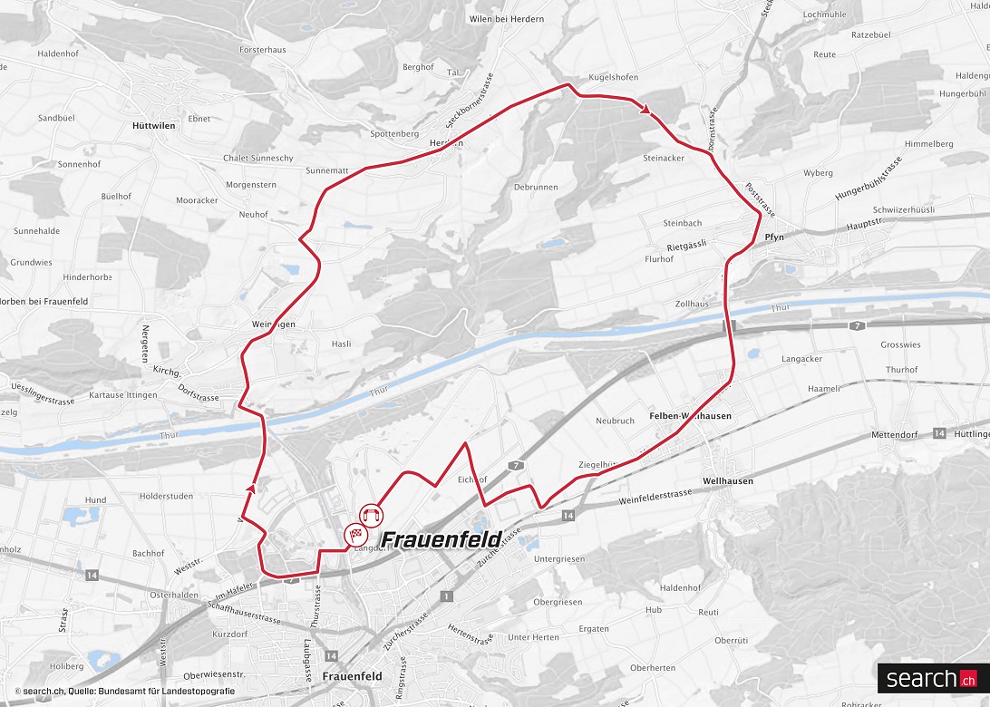 Streckenverlauf Tour de Suisse 2018 - Etappe 1