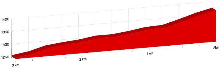 Hhenprofil Tour de Suisse 2018 - Etappe 5, letzte 3 km