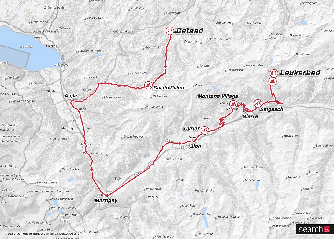 Streckenverlauf Tour de Suisse 2018 - Etappe 5