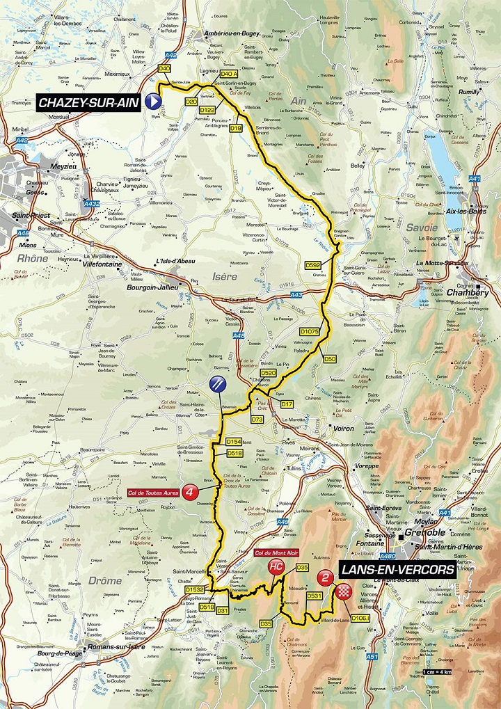 Streckenverlauf Critrium du Dauphin 2018 - Etappe 4