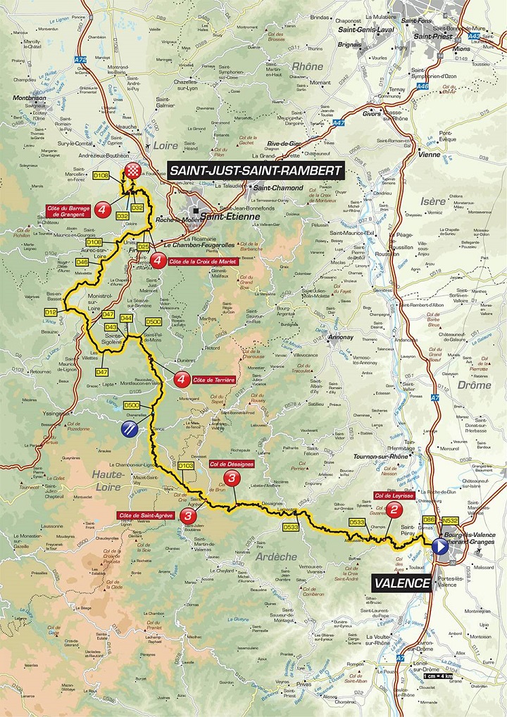 Streckenverlauf Critrium du Dauphin 2018 - Etappe 1