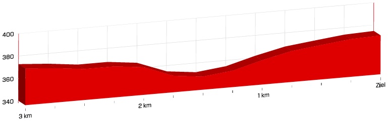 Hhenprofil Tour de Suisse 2018 - Etappe 3, letzte 3 km