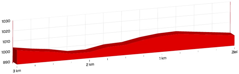 Hhenprofil Tour de Suisse 2018 - Etappe 4, letzte 3 km