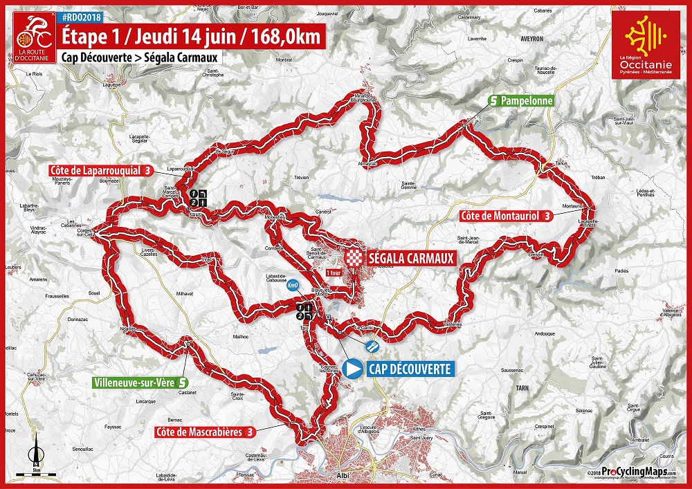 Streckenverlauf Route dOccitanie 2018 - Etappe 1